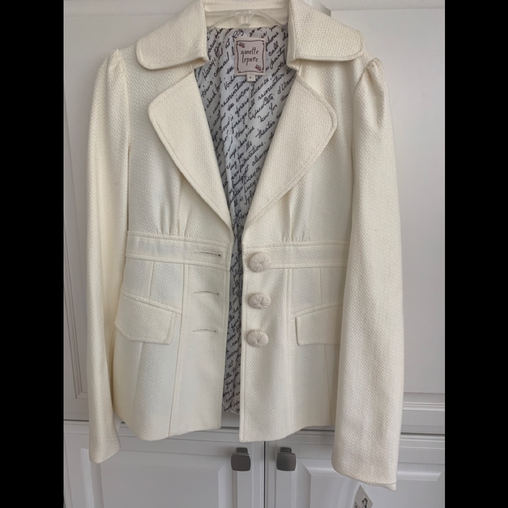 Nanette Lepore Cream NWT Jacket 0